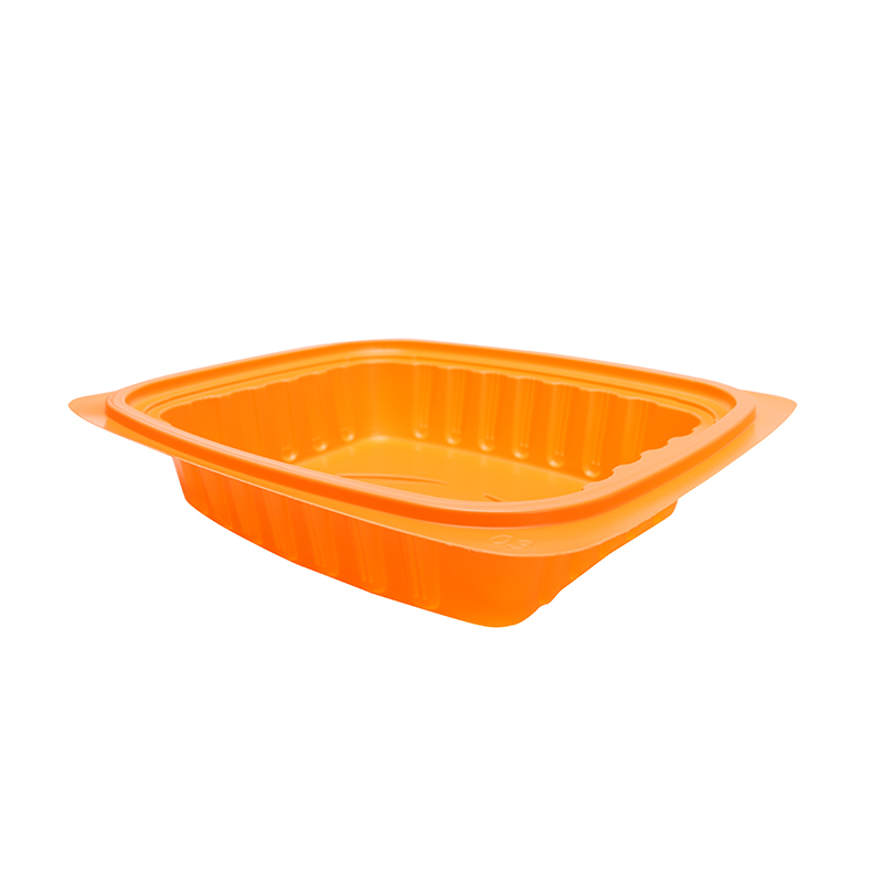 Caja de comida rápida cuadrada y negra con tapa BOPS