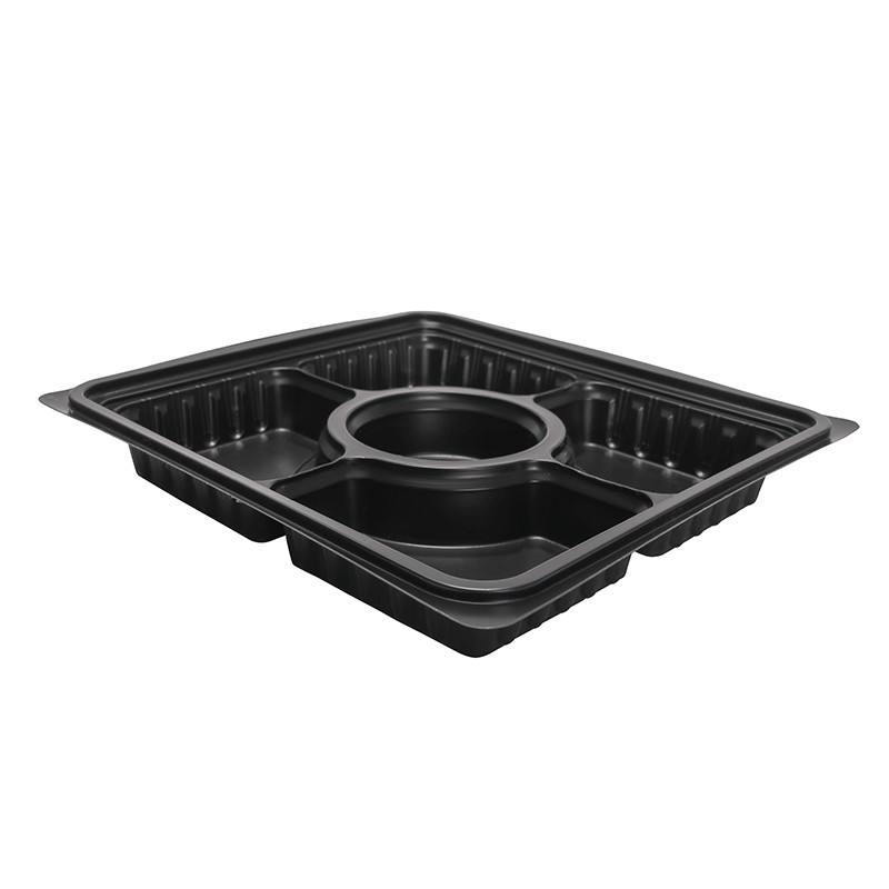 Caja de comida rápida de cinco celdas con tapa BOPS